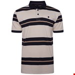 KAM Striped Rugby Polo - stone